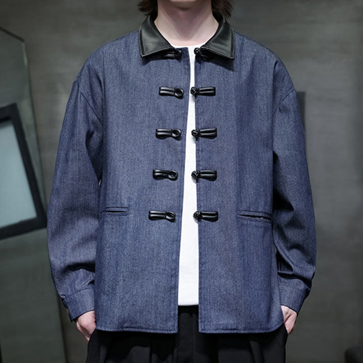 Buddha Stonesメンズ フロッグボタン コットン 長袖シャツ ポケット付き - image 3