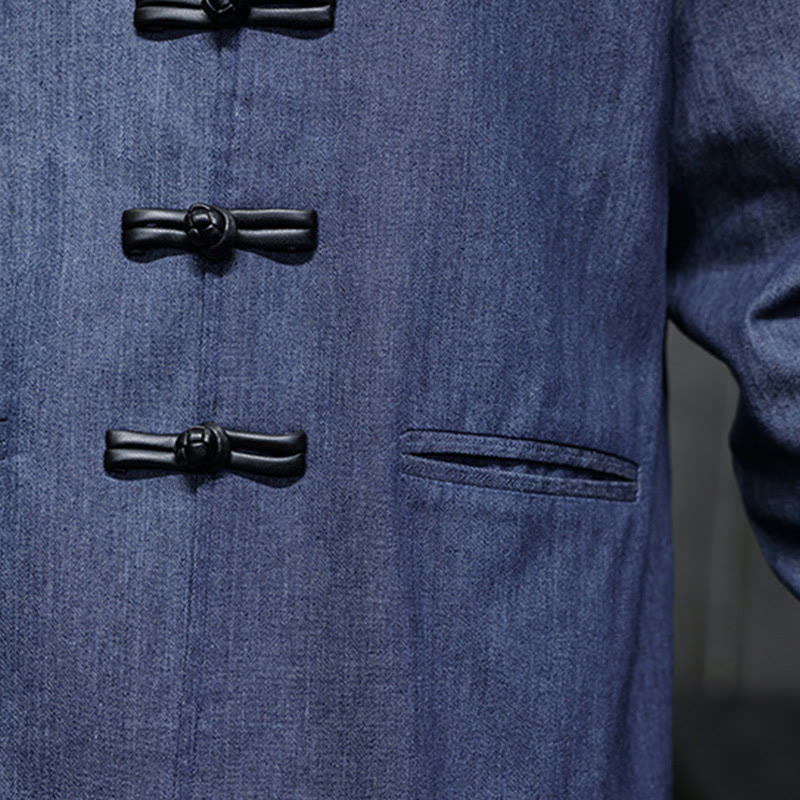 Buddha Stonesメンズ フロッグボタン コットン 長袖シャツ ポケット付き - image 10