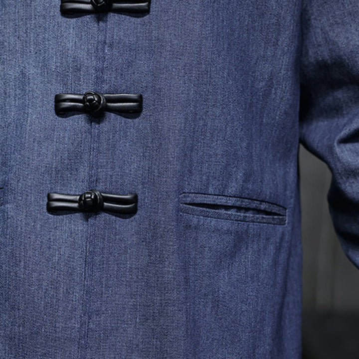Buddha Stonesメンズ フロッグボタン コットン 長袖シャツ ポケット付き - image 10