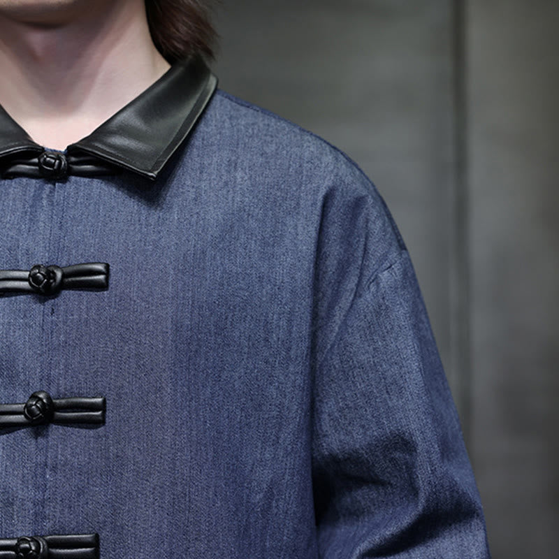 Buddha Stonesメンズ フロッグボタン コットン 長袖シャツ ポケット付き - image 13