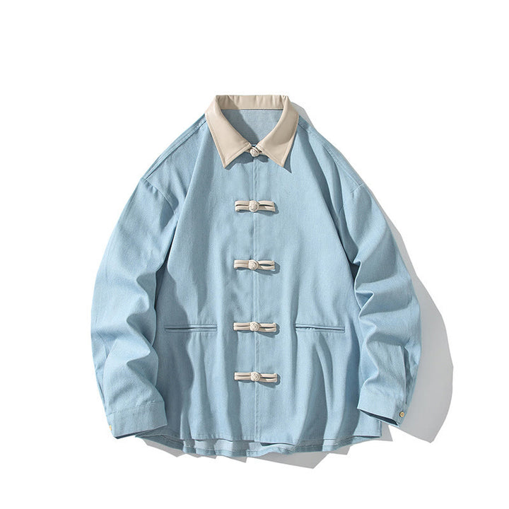 Buddha Stonesメンズ フロッグボタン コットン 長袖シャツ ポケット付き - image 15