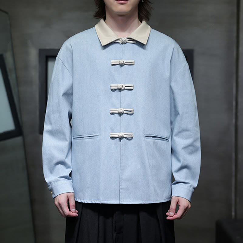 Buddha Stonesメンズ フロッグボタン コットン 長袖シャツ ポケット付き - image 17