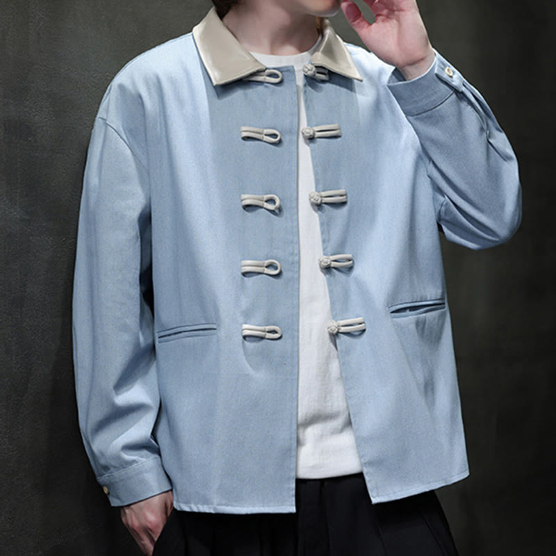 Buddha Stonesメンズ フロッグボタン コットン 長袖シャツ ポケット付き - image 16