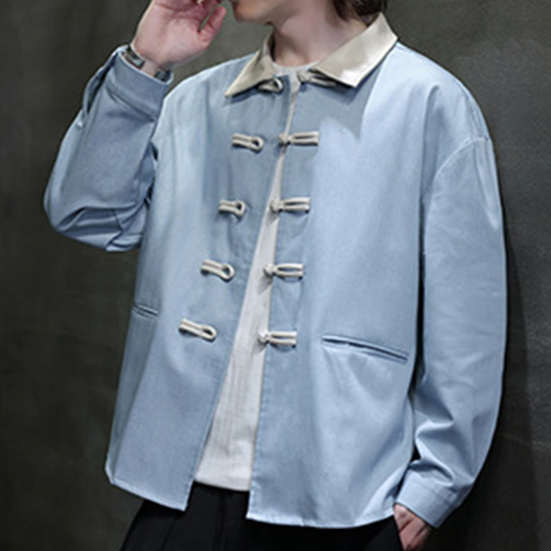 Buddha Stonesメンズ フロッグボタン コットン 長袖シャツ ポケット付き - image 18