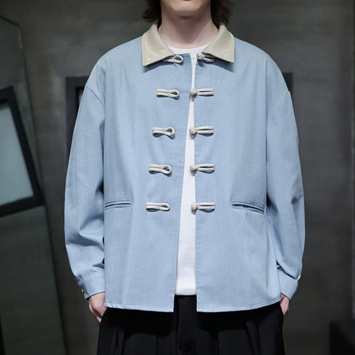 Buddha Stonesメンズ フロッグボタン コットン 長袖シャツ ポケット付き - image 19