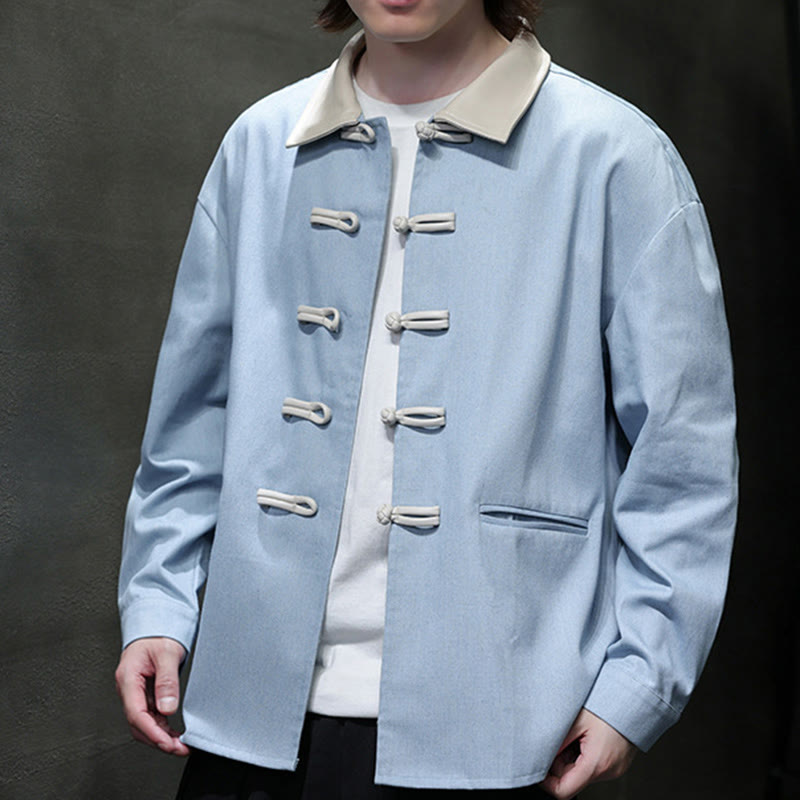 Buddha Stonesメンズ フロッグボタン コットン 長袖シャツ ポケット付き - image 20