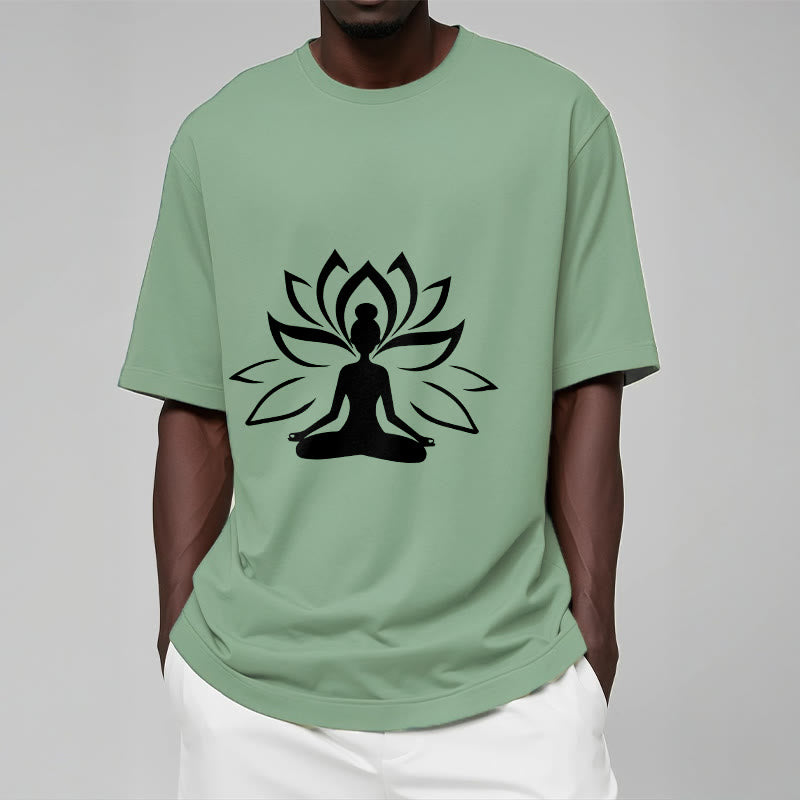 Buddha Stonesと蓮の瞑想する人Tシャツ - image 16
