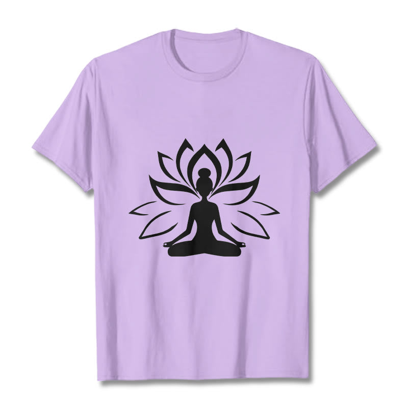 Buddha Stonesと蓮の瞑想する人Tシャツ - 梅 - 2XL - image 17