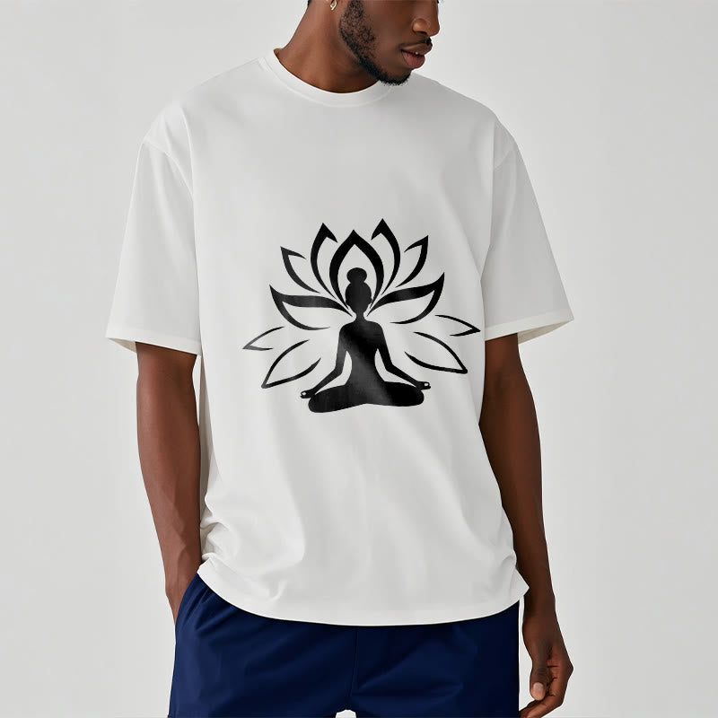 Buddha Stonesと蓮の瞑想する人Tシャツ - image 9