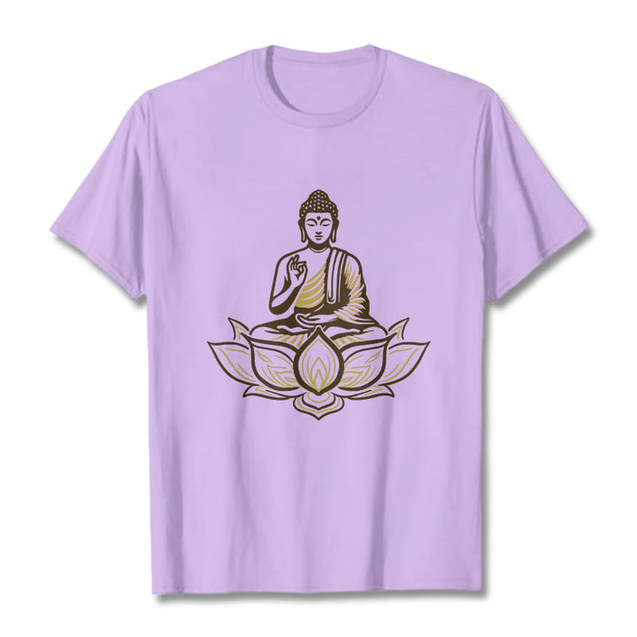 Buddha Stones蓮の中で瞑想する仏陀のTシャツ - 梅 - 2XL - image 17