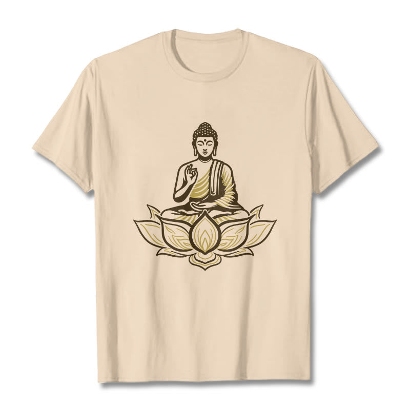 Buddha Stones蓮の中で瞑想する仏陀のTシャツ - ビスク - 2XL - image 9