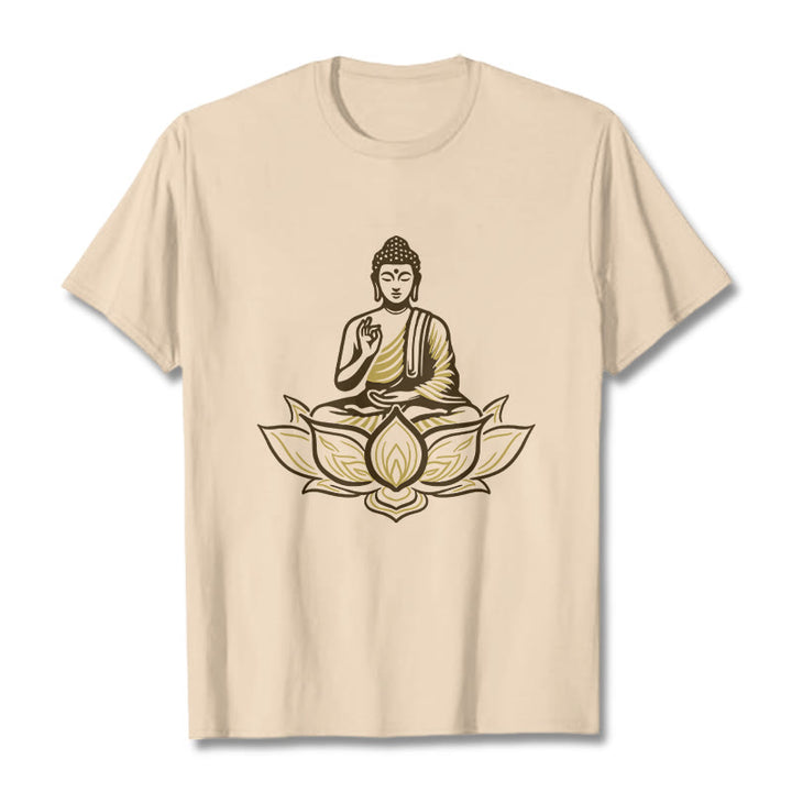 Buddha Stones蓮の中で瞑想する仏陀のTシャツ - ビスク - 2XL - image 9