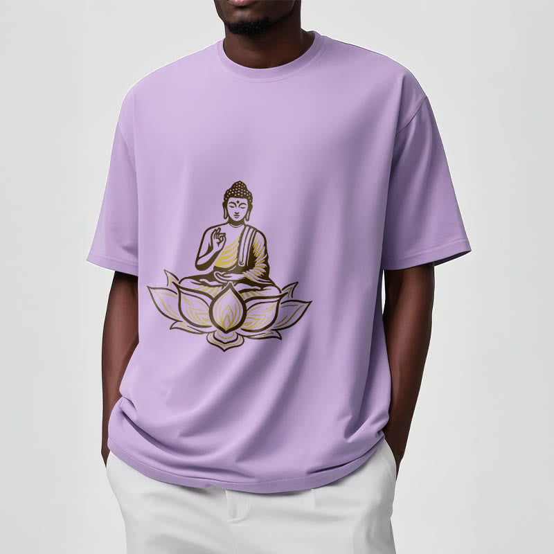 Buddha Stones蓮の中で瞑想する仏陀のTシャツ - image 18
