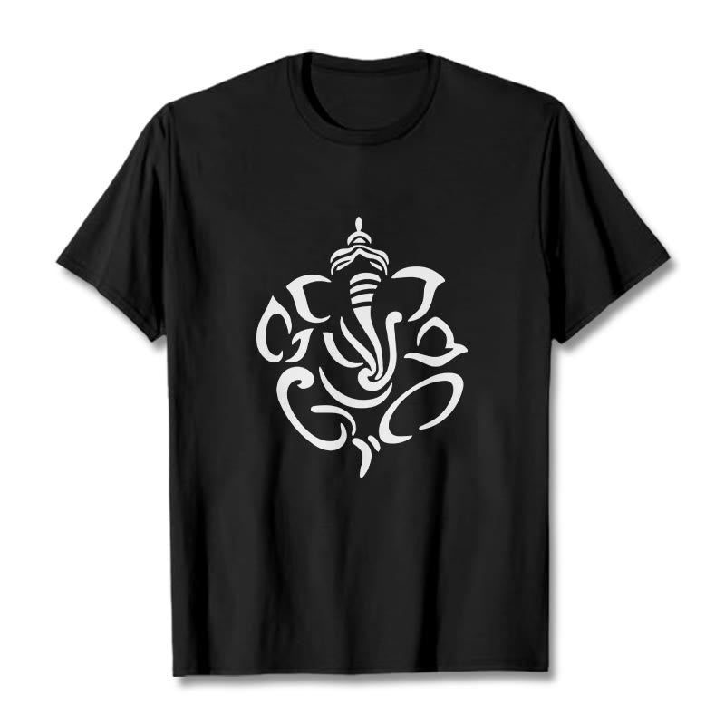 Buddha Stonesガネーシャ 象 スケッチ イラスト Tシャツ - 黒 - 2XL - image 1