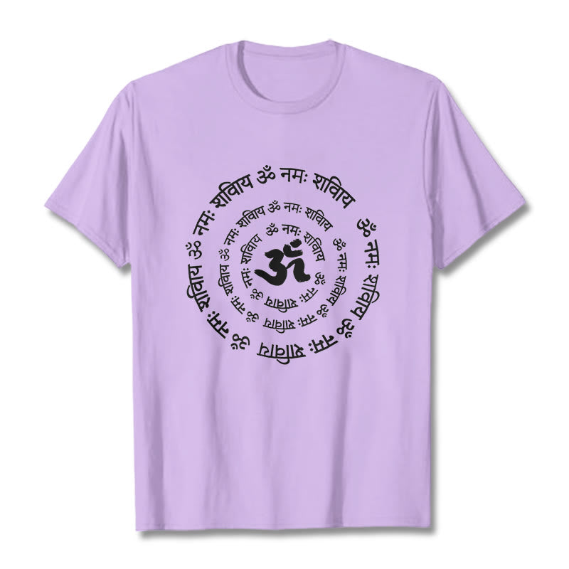 Buddha StonesOMシンボル サンスクリットマントラデザイン コットンTシャツ - 梅 - 2XL - image 14