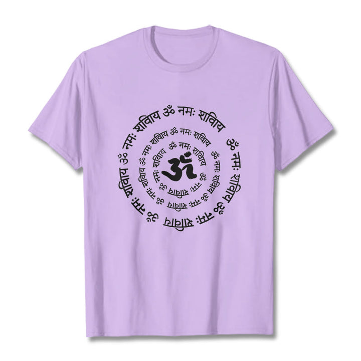 Buddha StonesOMシンボル サンスクリットマントラデザイン コットンTシャツ - 梅 - 2XL - image 14