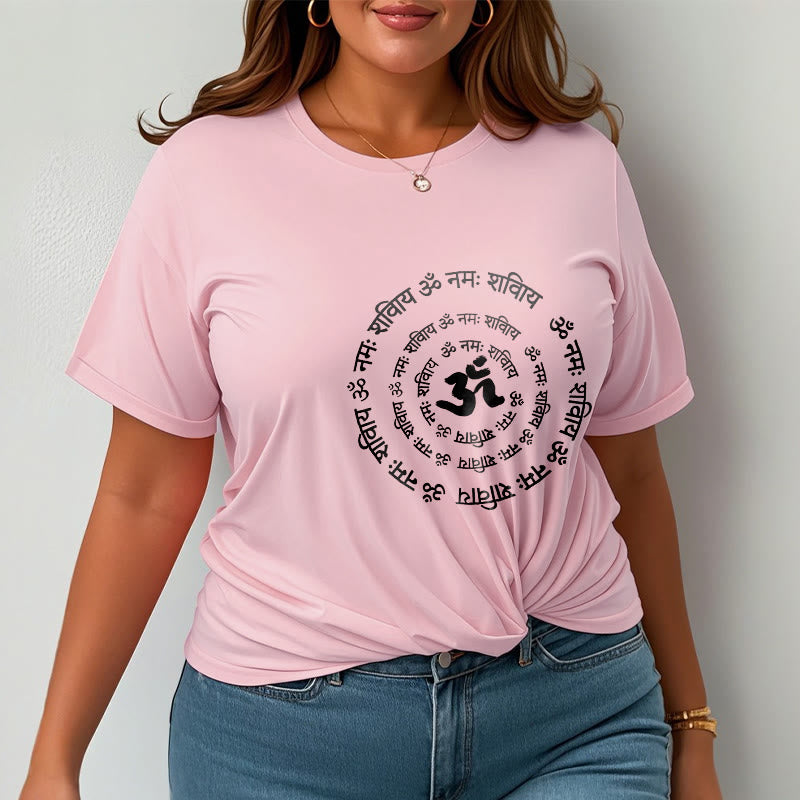 Buddha StonesOMシンボル サンスクリットマントラデザイン コットンTシャツ - image 17