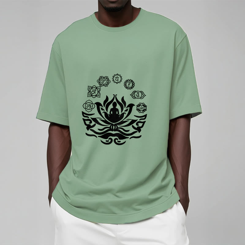 Buddha Stones、 OMシンボル、サンスクリット語のマントラ、仏陀の蓮の花のデザインTシャツ - image 19