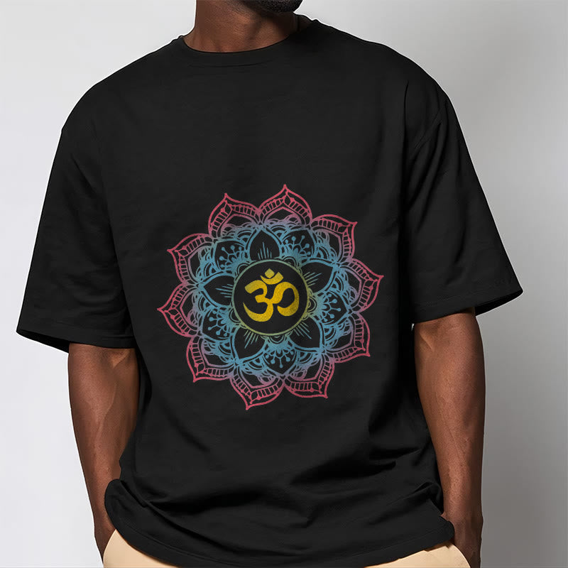 Buddha Stones蓮華曼荼羅 OMシンボルデザインTシャツ - image 2