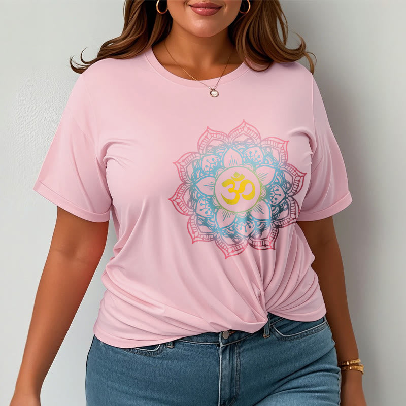 Buddha Stones蓮華曼荼羅 OMシンボルデザインTシャツ - image 17