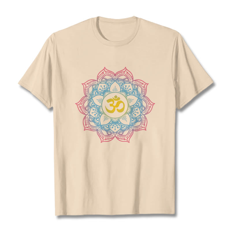 Buddha Stones蓮華曼荼羅 OMシンボルデザインTシャツ - ビスク - 2XL - image 12