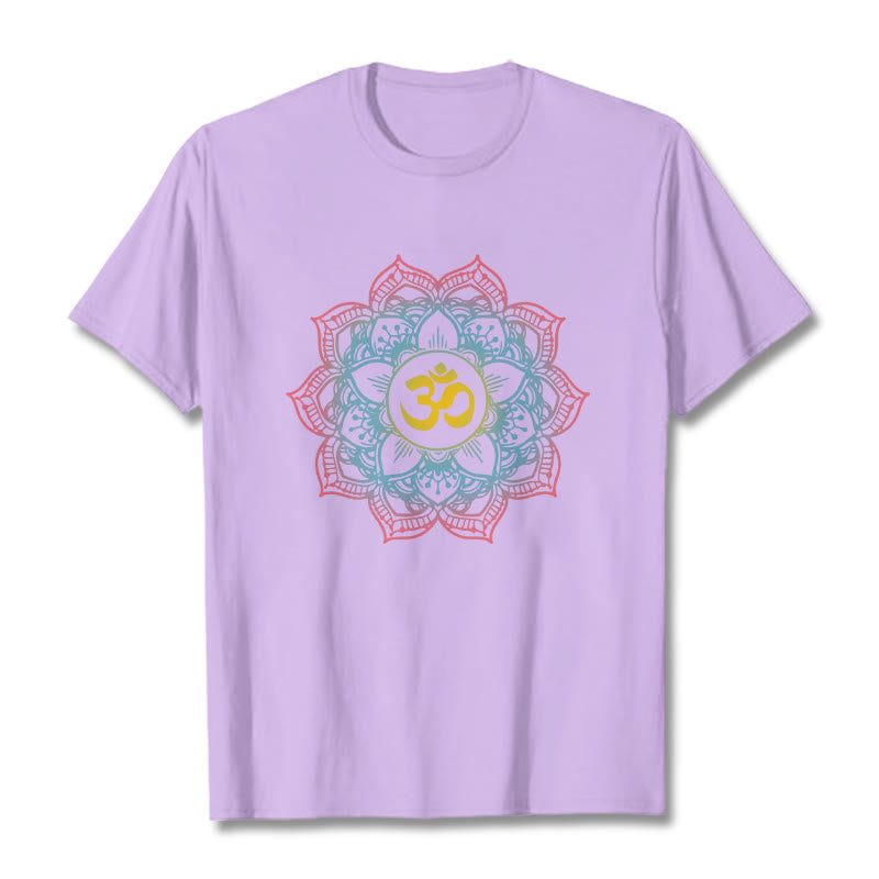 Buddha Stones蓮華曼荼羅 OMシンボルデザインTシャツ - 梅 - 2XL - image 14