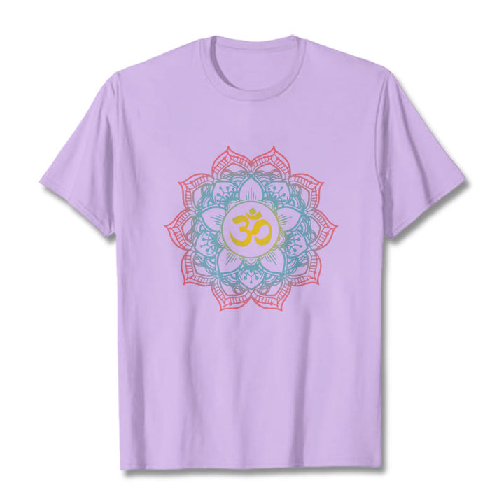 Buddha Stones蓮華曼荼羅 OMシンボルデザインTシャツ - 梅 - 2XL - image 14