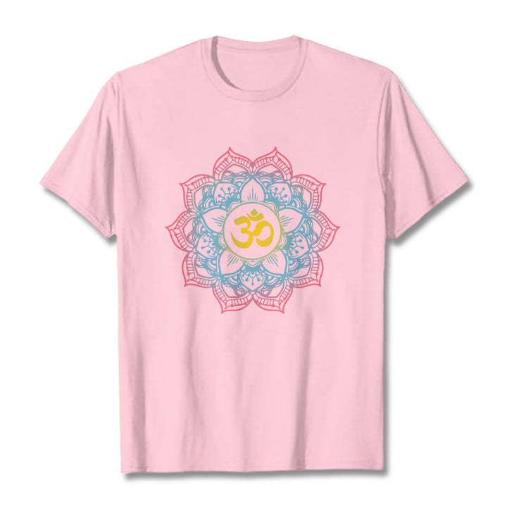 Buddha Stones蓮華曼荼羅 OMシンボルデザインTシャツ - ライトピンク - 2XL - image 16