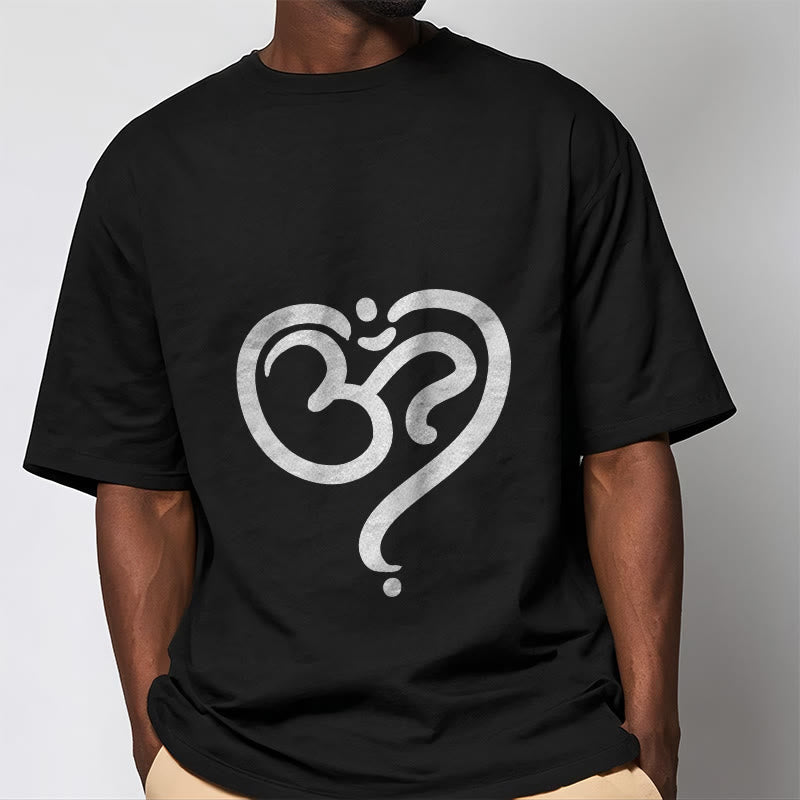 Buddha StonesラブハートOMシンボルデザインTシャツ - image 2