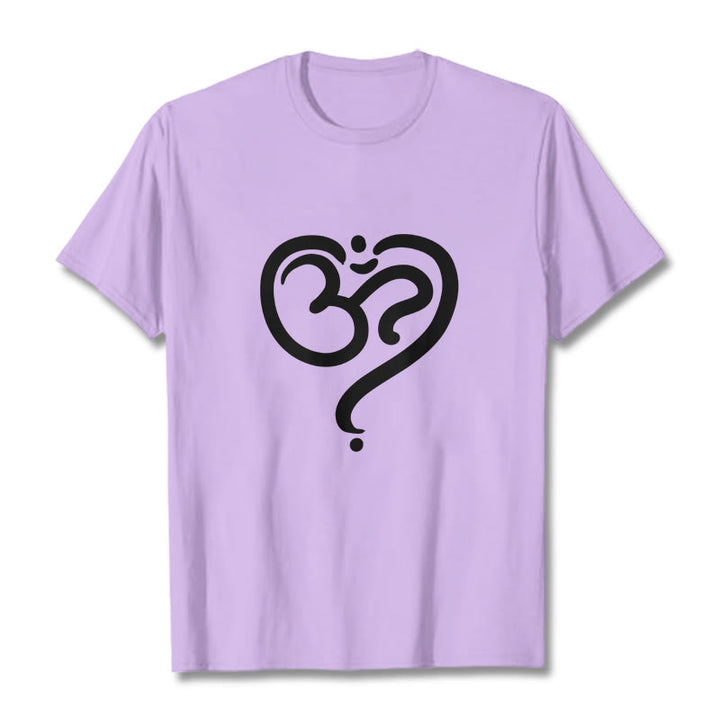 Buddha StonesラブハートOMシンボルデザインTシャツ - 梅 - 2XL - image 14