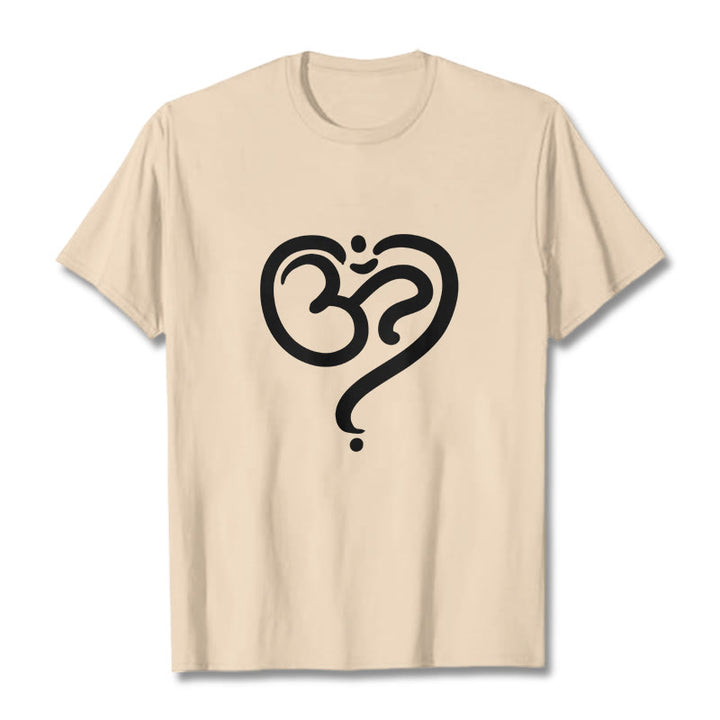 Buddha StonesラブハートOMシンボルデザインTシャツ - ビスク - 2XL - image 12