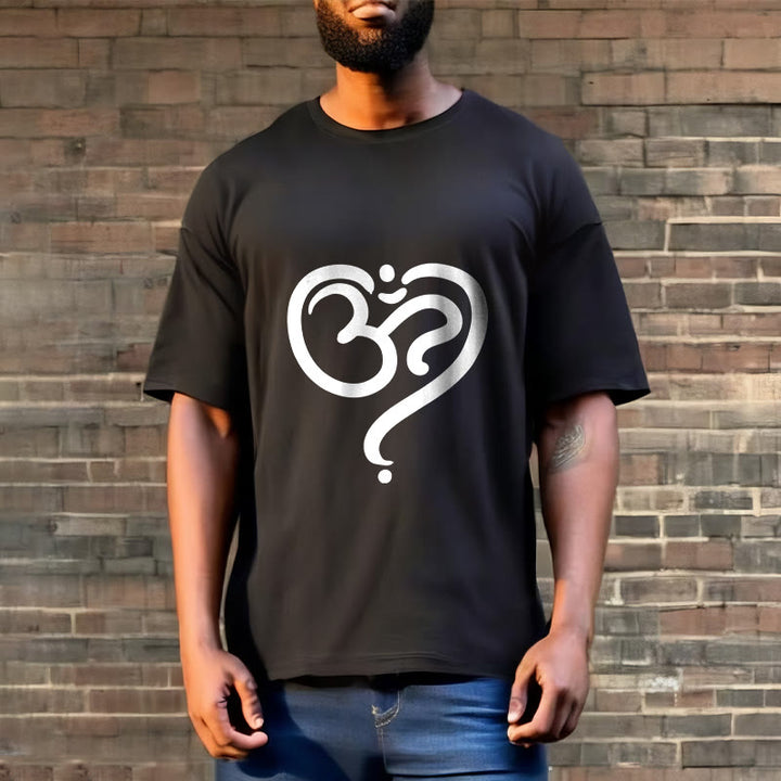 Buddha StonesラブハートOMシンボルデザインTシャツ - image 3