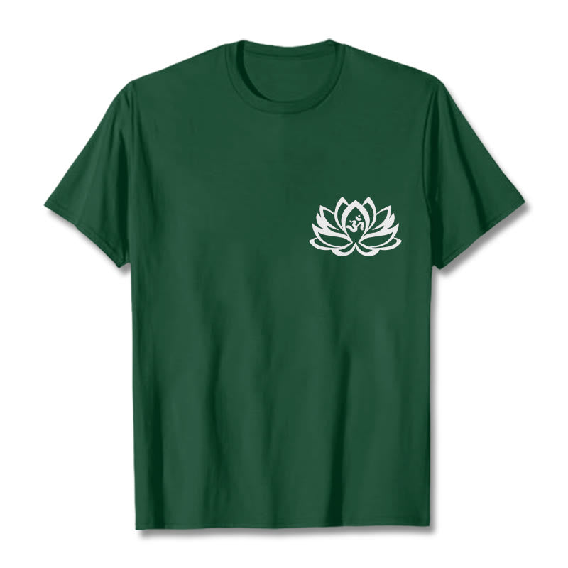 Buddha Stones蓮の花 OMシンボルデザインTシャツ - フォレストグリーン - 2XL - image 6