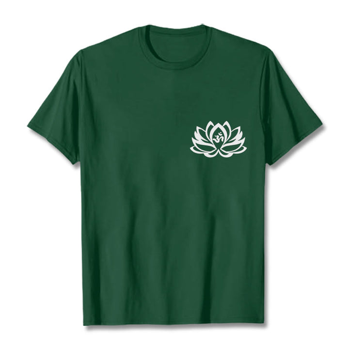 Buddha Stones蓮の花 OMシンボルデザインTシャツ - フォレストグリーン - 2XL - image 6