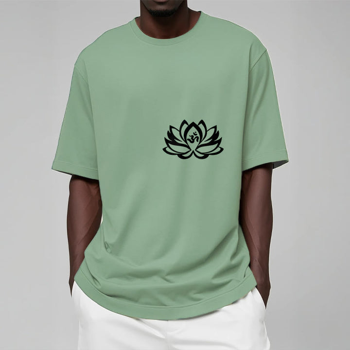 Buddha Stones蓮の花 OMシンボルデザインTシャツ - image 19