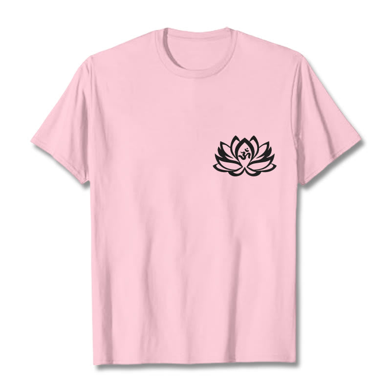 Buddha Stones蓮の花 OMシンボルデザインTシャツ - ライトピンク - 2XL - image 16
