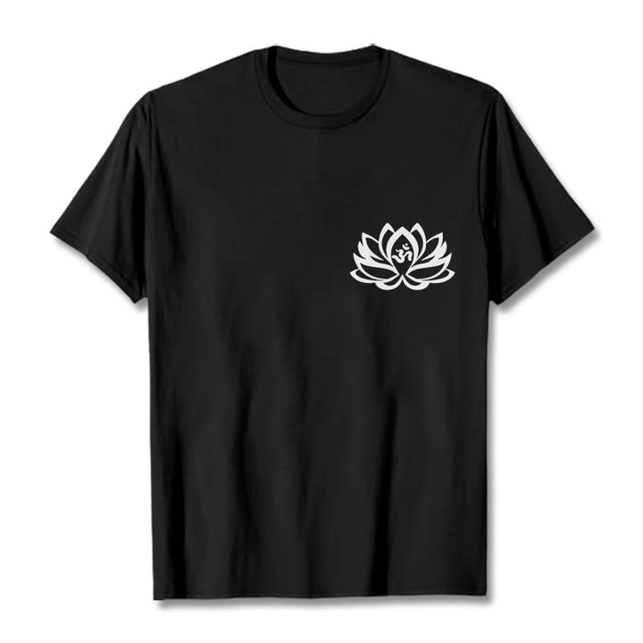Buddha Stones蓮の花 OMシンボルデザインTシャツ - 黒 - 2XL - image 1