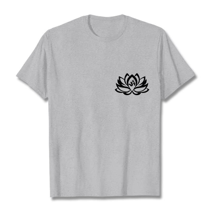 Buddha Stones蓮の花 OMシンボルデザインTシャツ - ライトグレー - 2XL - image 20
