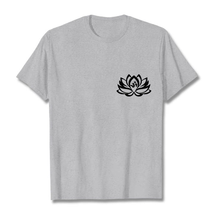Buddha Stones蓮の花 OMシンボルデザインTシャツ - ライトグレー - 2XL - image 20