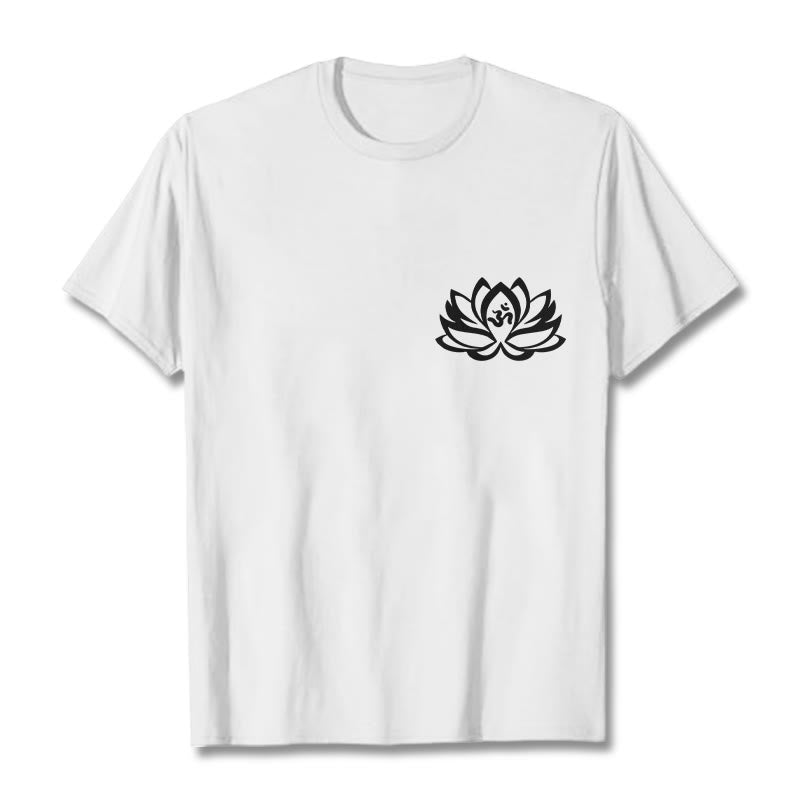 Buddha Stones蓮の花 OMシンボルデザインTシャツ - 白 - 2XL - image 8
