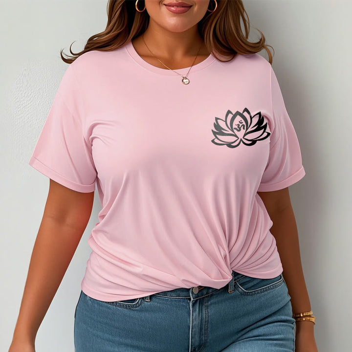 Buddha Stones蓮の花 OMシンボルデザインTシャツ - image 17