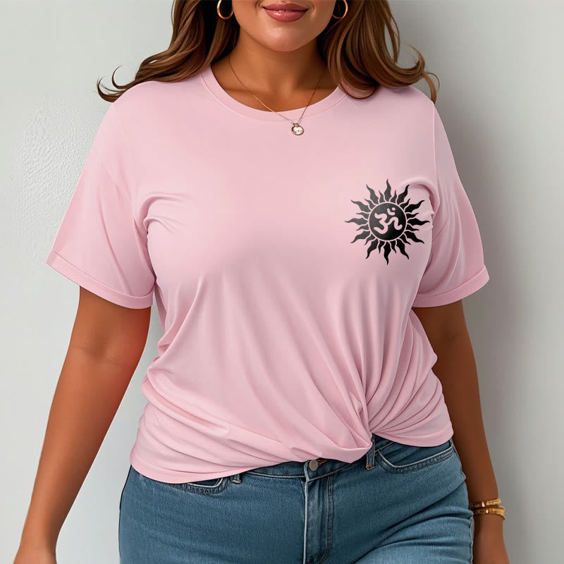 Buddha Stones太陽OMシンボルデザインTシャツ - image 17