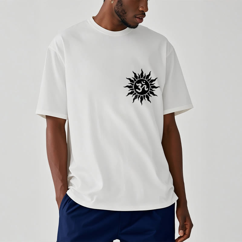 Buddha Stones太陽OMシンボルデザインTシャツ - image 9
