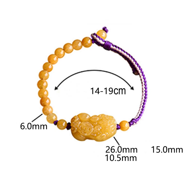 Buddha Stones黄金シルク翡翠ビーズ 貔貅開運財運ブレスレット - image 14