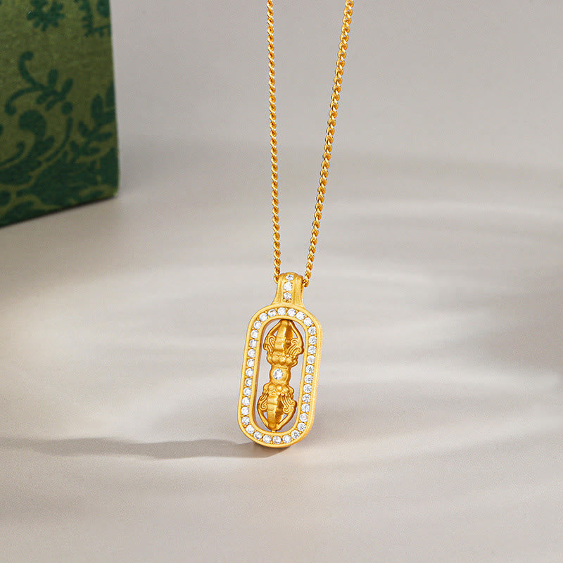 Buddha Stones925 スターリングシルバー ミニ 貔貅 ドルジェ ヴァジュラ 富のネックレス ペンダント - ゴールデン - ヴァジュラ - image 8