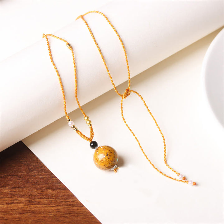 Buddha Stones黒檀工芸ビーズ パール バランスネックレスペンダント - ゴールデン（ランダムゴールデン） - image 16