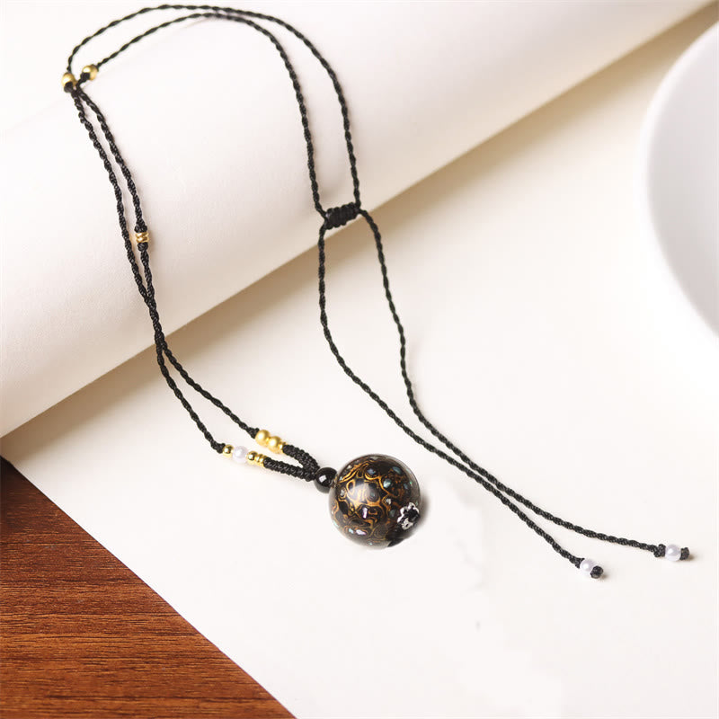 Buddha Stones黒檀工芸ビーズ パール バランスネックレスペンダント - ブラックゴールド（ランダムブラックゴールド） - image 19