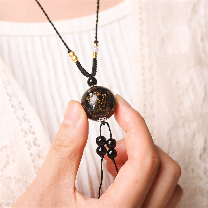 Buddha Stones黒檀工芸ビーズ パール バランスネックレスペンダント - image 18
