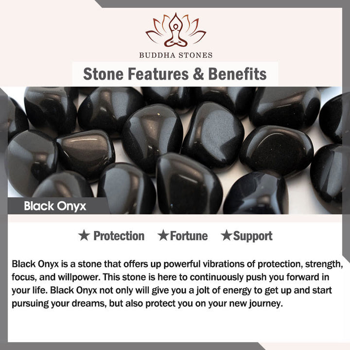 Buddha Stones黒猫 天然ブラックオニキス守護ブレスレット - image 7