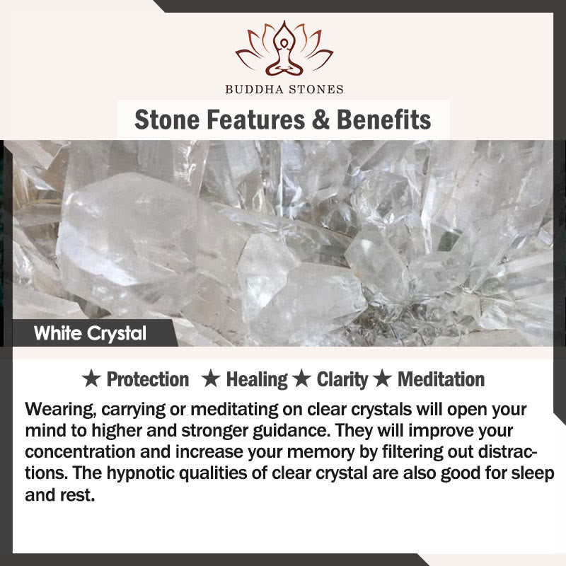 Buddha Stones日本のボブテイル猫 天然ホワイトクリスタル スモーキークォーツ守護ブレスレット - image 7